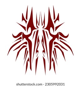 Maroon color tribal design illustration. Perfect for tattoos, stickers, icons, logos, hats, wallpaper elements