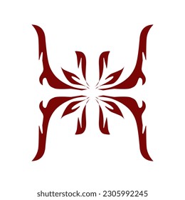 Maroon color tribal design illustration. Perfect for tattoos, stickers, icons, logos, hats, wallpaper elements