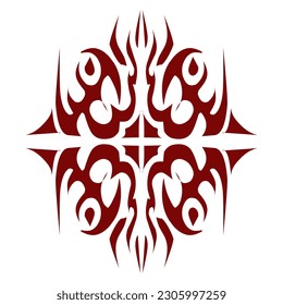 Maroon color tribal design illustration. Perfect for tattoos, stickers, icons, logos, hats, wallpaper elements