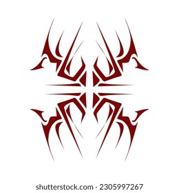 Maroon color tribal design illustration. Perfect for tattoos, stickers, icons, logos, hats, wallpaper elements