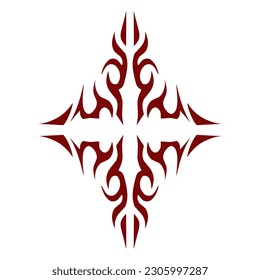 Maroon color tribal design illustration. Perfect for tattoos, stickers, icons, logos, hats, wallpaper elements