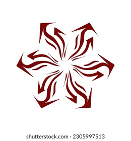 Maroon color tribal design illustration. Perfect for tattoos, stickers, icons, logos, hats, wallpaper elements