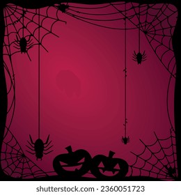 Maroon colour  gradient halloween frame template