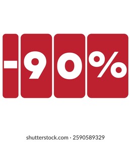 Maroon coloured Flat 90% Off - offer sale vector