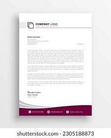 Maroon corporate letterhead design template