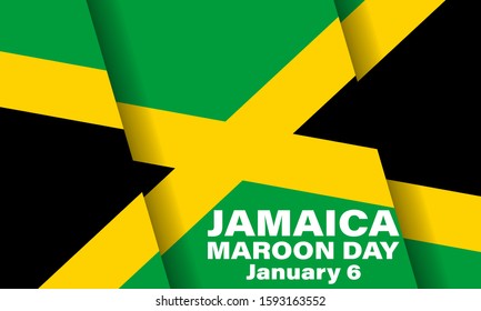 Maroon Day in Jamaica. January 6th. Celebrate the anniversary of the signing of the 1739 peace treaty with the British. Poster, card, banner, background design. Vector illustration eps 10