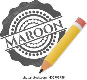 Maroon draw with pencil effect
