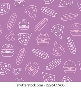 Maroon Fast Food Textured Repeat Pattern Background Design