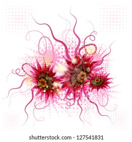 Maroon floral abstraction. vector