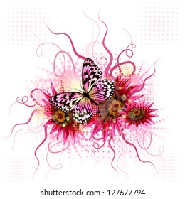 Maroon floral abstraction. vector