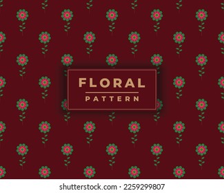 maroon floral Seamless Pattern Background Design