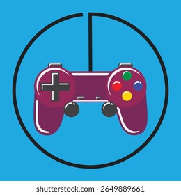 maroon game console icon with coiled cable
