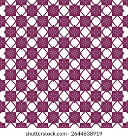 Maroon Geometric Folk Pattern - Scandinavian Style Textile Design Vector - Nordic Inspired Fabric Tile Carpet Illustration. This seamless vector illustration is ideal for textile, fabric, tile.