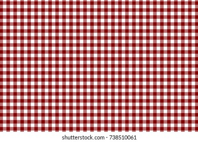 Maroon Gingham pattern. Texture from rhombus/squares for - plaid, tablecloths, clothes, shirts, dresses, paper, bedding, blankets, quilts and other textile products. Vector illustration.