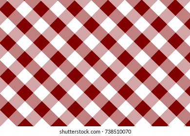 Maroon Gingham pattern. Texture from rhombus/squares for - plaid, tablecloths, clothes, shirts, dresses, paper, bedding, blankets, quilts and other textile products. Vector illustration.