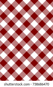 Maroon Gingham pattern. Texture from rhombus/squares for - plaid, tablecloths, clothes, shirts, dresses, paper, bedding, blankets, quilts and other textile products. Vector illustration.