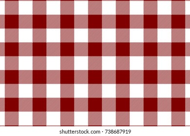 Maroon Gingham pattern. Texture from rhombus/squares for - plaid, tablecloths, clothes, shirts, dresses, paper, bedding, blankets, quilts and other textile products. Vector illustration.