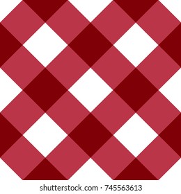 Maroon Gingham Tablecloth Seamless Diagonal Pattern
