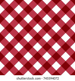 Maroon Gingham Tablecloth Seamless Diagonal Pattern