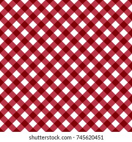 Maroon Gingham Tablecloth Seamless Diagonal Pattern