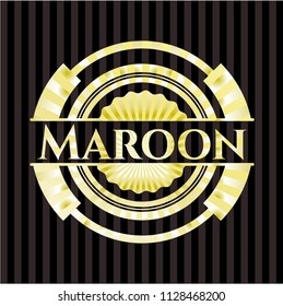 Maroon gold emblem or badge