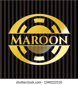 Maroon golden emblem