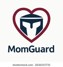 Maroon Heart and Navy Knight Helmet Logo Design for Hats