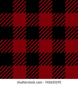 Maroon Lumberjack Buffalo Plaid Seamless Pattern