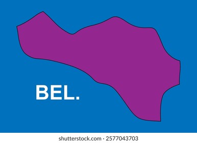 maroon map of belgium vector illustration