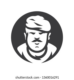 Maroon Military of Army Special Forces Vector silhouette sign.