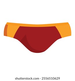 Maroon and orange swim briefs isolated on white background, perfect for summer vacation and swimming activities