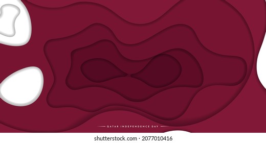 Maroon paper cut background design. Qatar independence day template design. Good template for Qatar national day design.