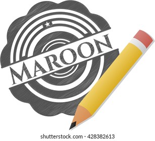 Maroon pencil draw