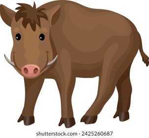 Maroon pig, domestic farm animal. Piggy or pig, artiodactyl mammal vector illustration. Agriculture, agriculture and livestock. Domestic animal, breeding pig intended for the production of meat 