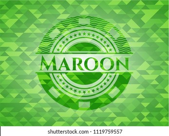 Maroon realistic green mosaic emblem