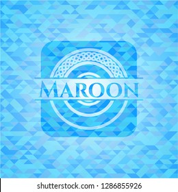 Maroon realistic sky blue emblem. Mosaic background