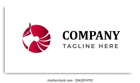 The maroon red armadillo animal logo on a white background in the form of a circle looks simple, perfect for your business logo
