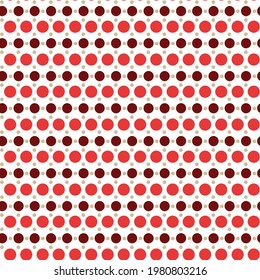 maroon with red Polka Dot Pattern, Seamless Background.Seamless geometric ornamental vector pattern. Abstract  christmas dot background.