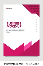Maroon red theme business mock up vector cover with 3d circles decoration. Suitable for annual report, company profile, offering proposal, business model canvas, and product catalog.