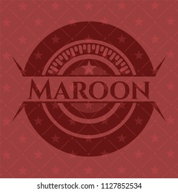 Maroon retro style red emblem
