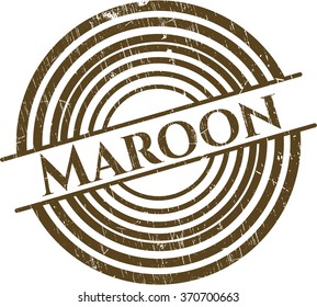 Maroon rubber stamp with grunge texture
