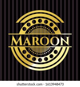 Maroon shiny badge. Vector Illustration. Detailed.