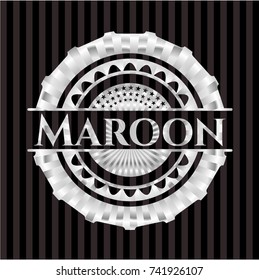 Maroon silvery shiny badge