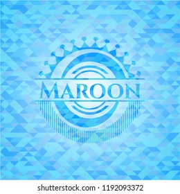 Maroon sky blue emblem. Mosaic background
