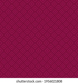 Maroon Squares And Triangles. Vector Seamless Pattern.  Geometric Repetitive Background. Fabric Swatch. Wrapping Paper. Continuous Print. Stylish Texture. Design Element For Home Decor, Textile, Cloth