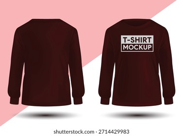 Maqueta de sudadera marrón con parte delantera y trasera