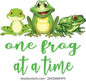 Maroon T Shirt Three Green Frogs One Frog At A Time