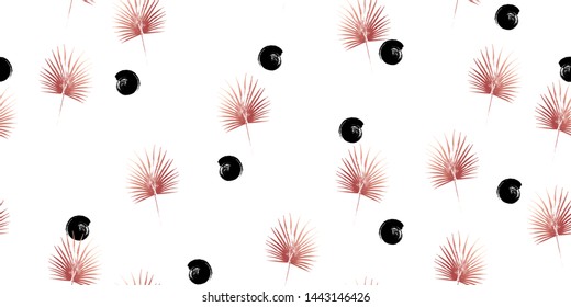 Maroon tropical vector seamless pattern dots background.