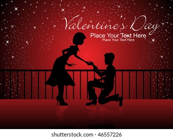 maroon twinkle star background with romantic couple silhouette