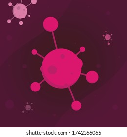 Maroon Virus with Background, Covid-19 